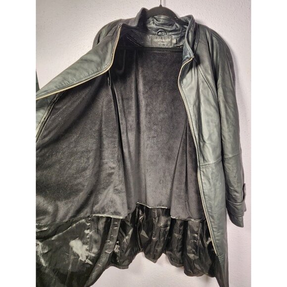 Centigrade Woman's Plus Leather Coat Butter Soft Zip Out Lining Black US/2X Gift - Picture 4 of 10